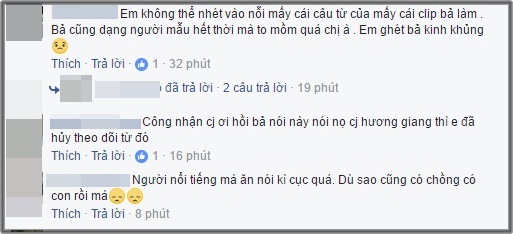 
Nhiều khán giả đã lên tiếng phản đối cách hành xử của Trang Trần và cho rằng cô ăn nói thiếu văn minh.(Ảnh: Chụp từ FBNV)
