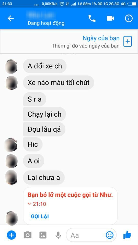 Những dòng trạng thái tin nhắn í ới kêu chàng trai quay lại của cô nàng. (Ảnh: Facebook)