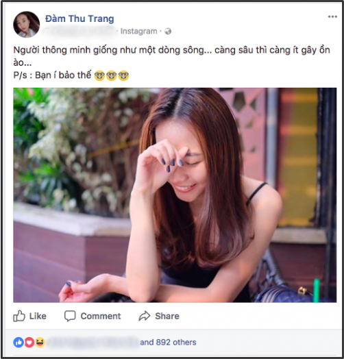  Đàm Thu Trang cũng đăng status được cho là lời nhắn của Cường Đô la