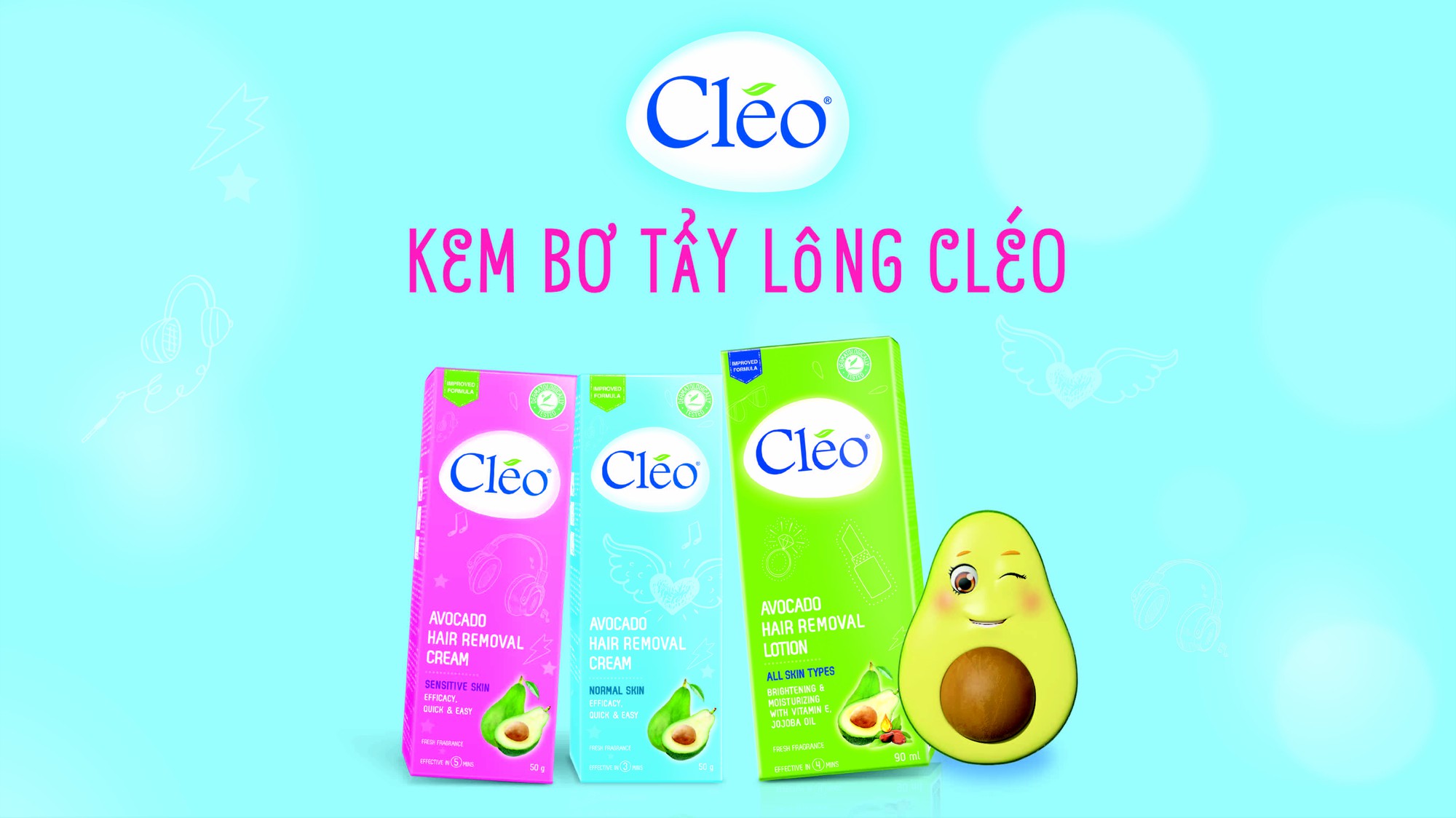 Kem bơ tẩy lông Cléo phù hợp với từng loại da