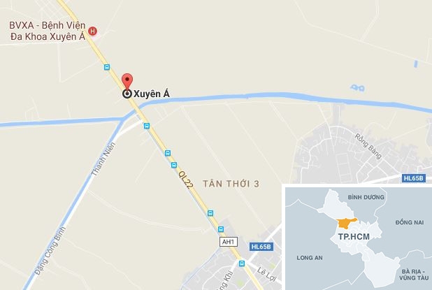 Vị trí gần nơi xảy ra tai nạn. Ảnh: Google Maps.