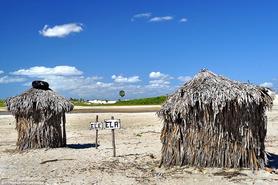 Bãi biển Jericoacoara, Brazil giờ đây đã trở thành xóm nhà lá với những chiếc toilet công cộng được làm hoàn toàn từ lá cây cọ, dừa.