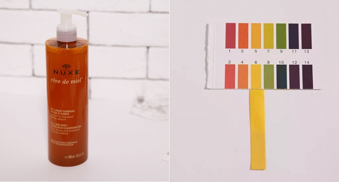 NUXE Honey Cleansing Gel (350.000VNĐ/200ml) có độ pH 6 với thành phần chứa đến 93% các chiết xuất tự nhiên, đây là sản phẩm tẩy trang kiêm rửa mặt phù hợp với da khô, da nhạy cảm.