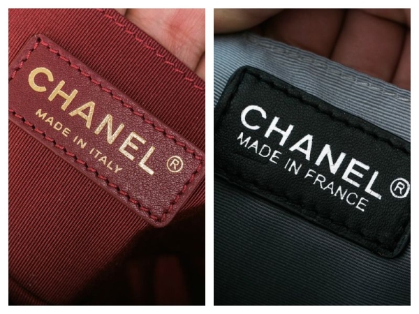
Đường chỉ trên sản phẩm nhái (phải) của Louis Vuitton không đẹp mắt và tinh xảo như mẫu túi thật (phải).

