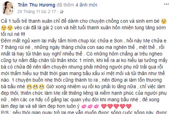 
Vợ Tuấn Hưng nói về tuổi thanh xuân chỉ dành cho chồng và con.
