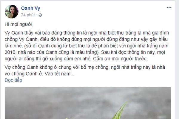 
Vy Oanh viết tâm thư trình bày về khối tài sản của gia đình và chồng đại gia.
