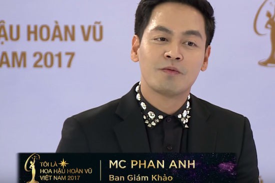 MC Phan Anh gây tranh cãi vì phát ngôn liên quan đến Hoa hậu Hoàn vũ.