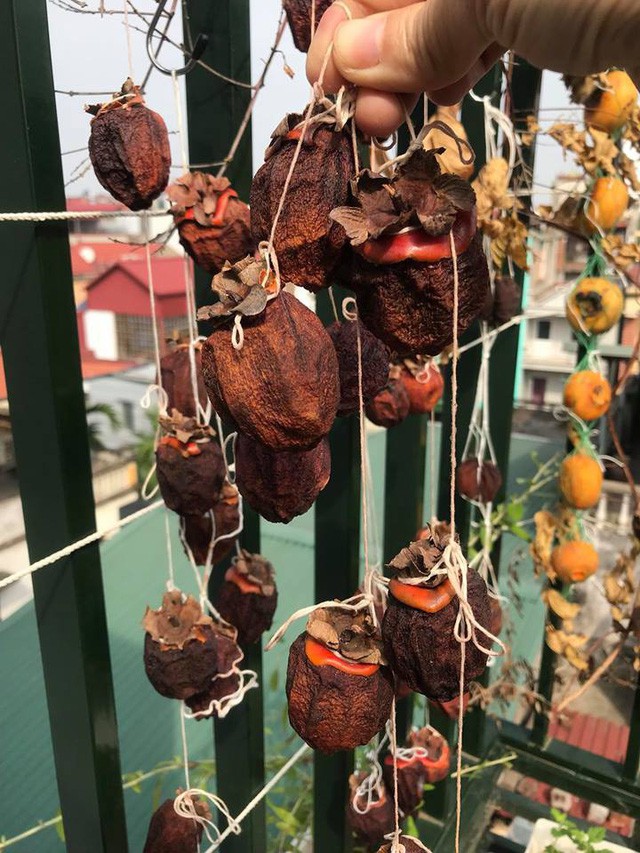 Hồng đã héo khô sau khi phơi