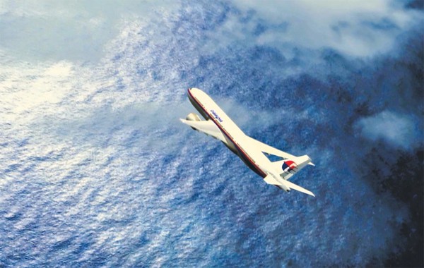 
Chiếc máy bay MH370 được mô phỏng.
