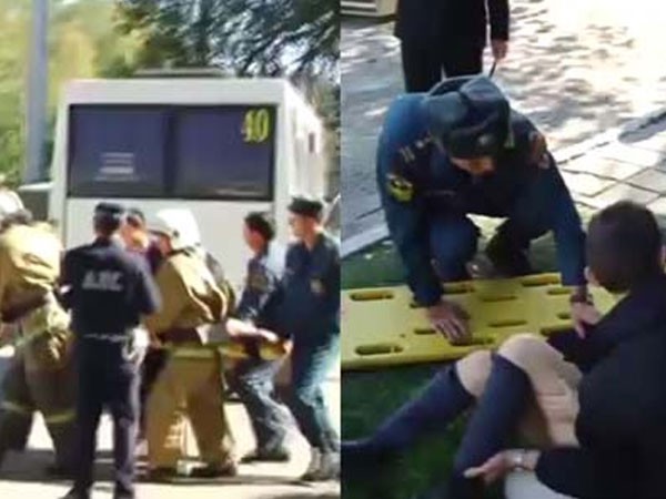 Hiện trường vụ xả súng tại trường cao đẳng ở Kerch, Crimea hôm qua. Ảnh: Ruptly.