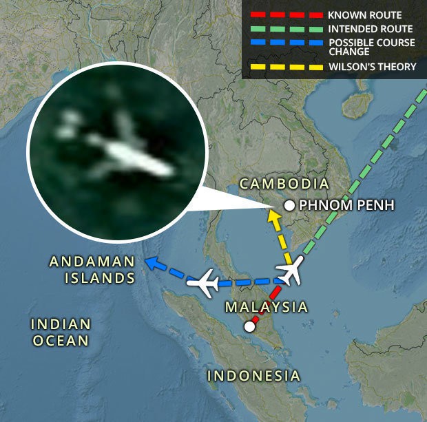 Các nhà điều tra vẽ lại hành trình bay và điểm rơi của chuyến bay MH370.