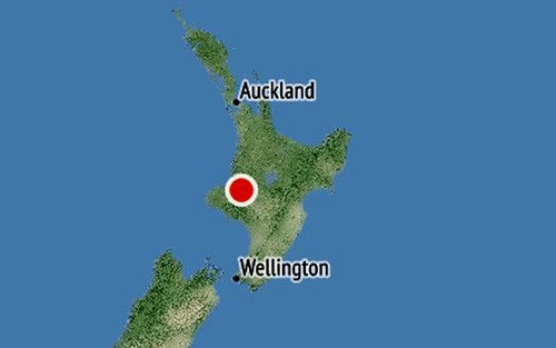 Vị trí xảy ra động đất sáng nay tại North Island, New Zealand. Ảnh: GeoNet.