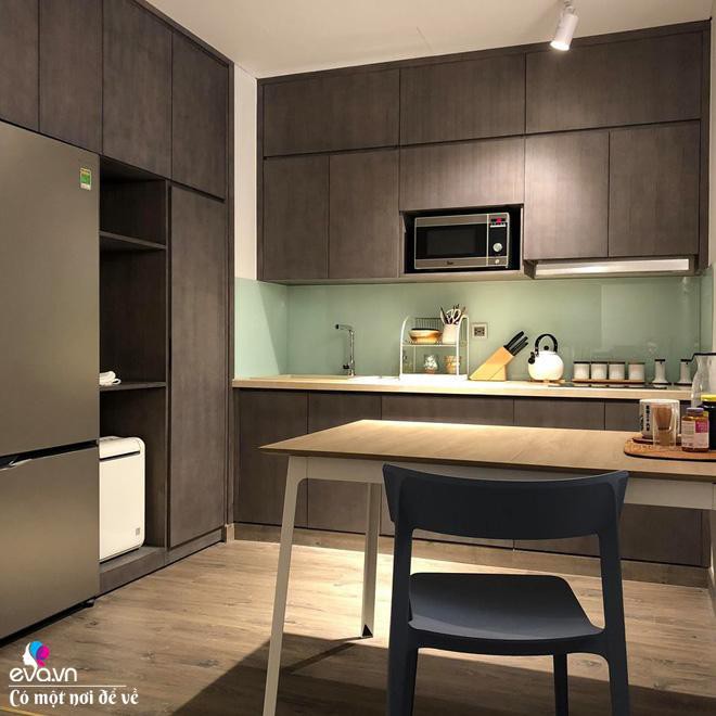 Không gian phòng ngủ và phòng bếp.