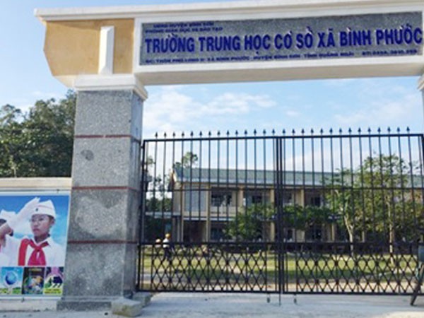 
Trường THCS Bình Phước, huyện Bình Sơn, nơi giáo viên P.T.B đang dạy (ảnh cổng thông tin điện tử huyện Bình Sơn)
