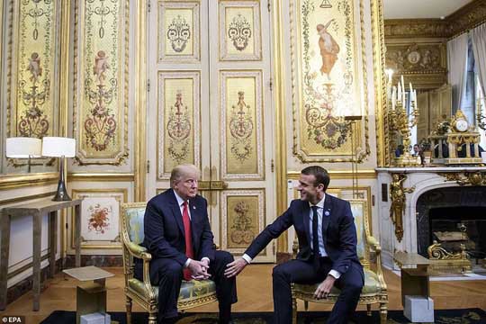 Tổng thống Trump và Tổng thống Macron. Ảnh: EPA