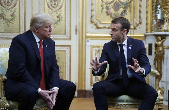 Tổng thống Trump và Tổng thống Macron. Ảnh: AP