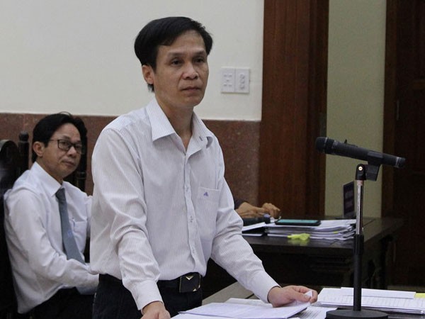 Bị cáo Trần Hữu Kiển tại tòa. Ảnh: Công Thư.