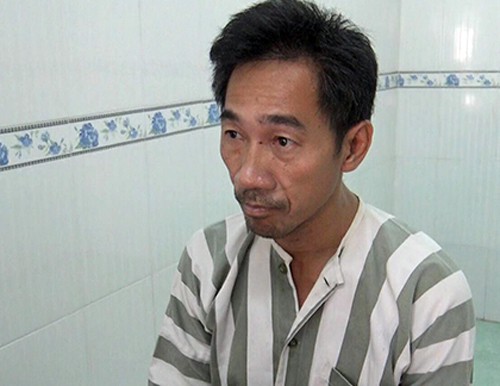 Kouch Pheng Leng tại cơ quan điều tra. Ảnh: Nhật Vy.