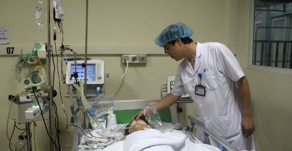 Bệnh nhân đang được theo dõi tại Bệnh viện Đa khoa Bắc Giang. Ảnh: Bệnh viện cung cấp.