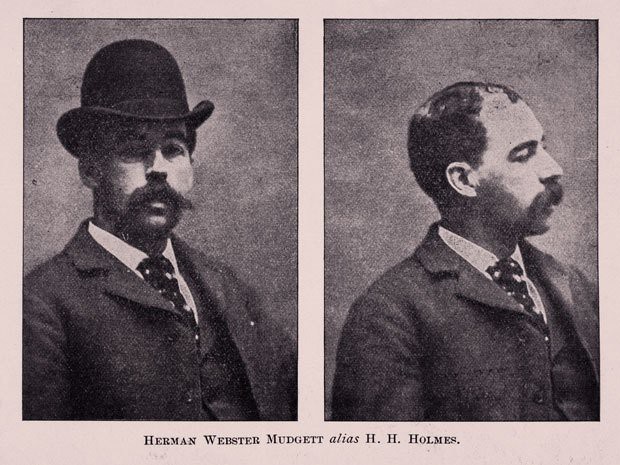 Ch&acirc;n dung kẻ giết người h&agrave;ng loạt H.H.Holmes.