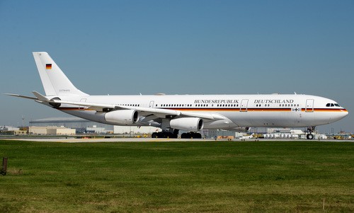 Chuyên cơ A340 của Thủ tướng Đức hồi năm 2014. Ảnh: Wikipedia.