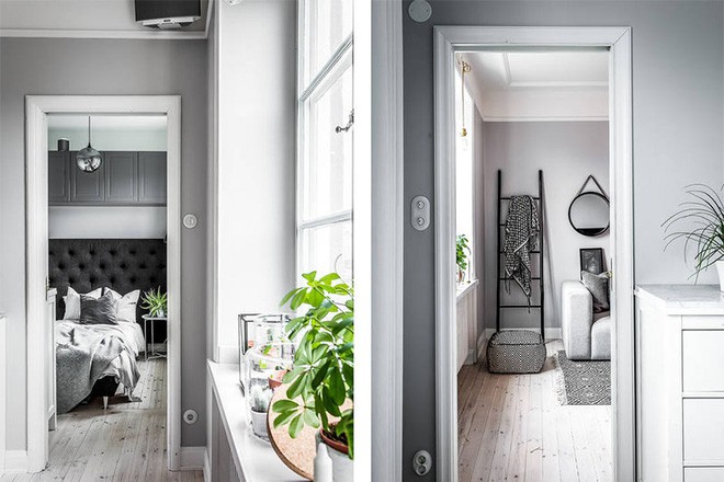 Góc cửa sổ được trồng thêm cây cảnh để tăng thêm vẻ đẹp tự nhiên và bình dị cho ngôi nhà.