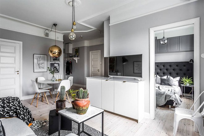 Góc nhỏ ấm áp và cá tính nhờ cách phối màu hài hòa của màu nền và màu của nội thất.