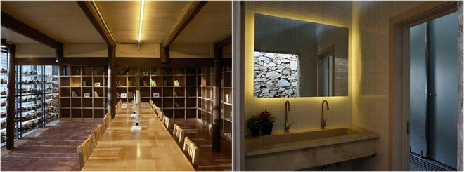 Ghế nối dài và hệ thống kệ tạo sự ngay ngắn, ngăn nắp.