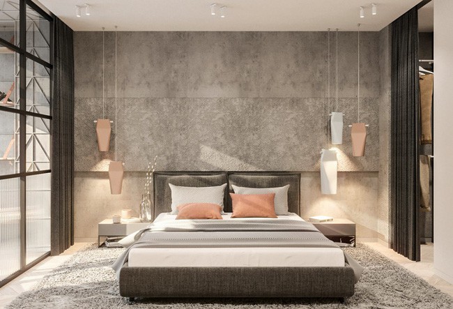 Từ phòng ngủ nhìn ra bên ngoài tràn đầy ánh sáng tự nhiên nhờ hệ thống cửa kính trong suốt.