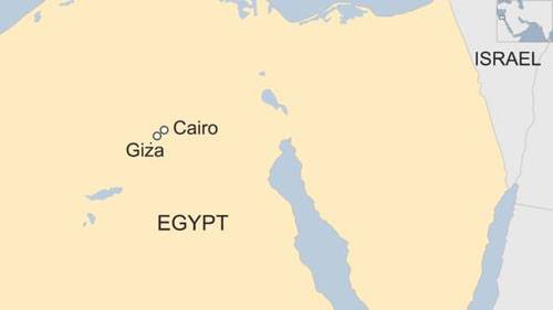 Vị trí của đại kim tự tháp Giza. Đồ họa: BBC.