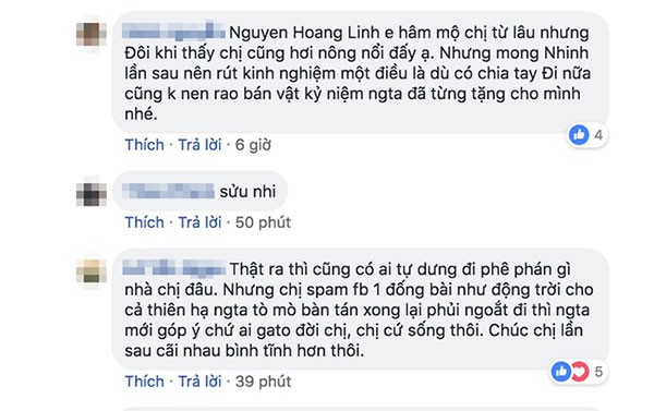 Hoàng Linh phải nhận không ít lời phê bình sau khi đùng đùng lên Facebook tuyên bố chia tay chồng sắp cưới.