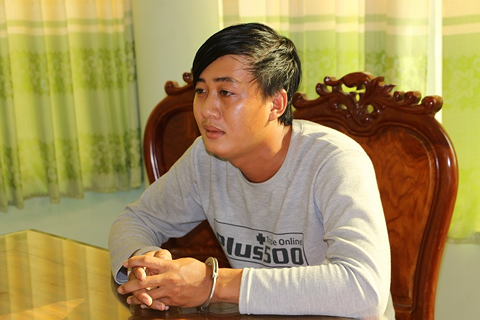 Nghi can Thanh tại cơ quan điều tra. Ảnh: Công an tỉnh An Giang.