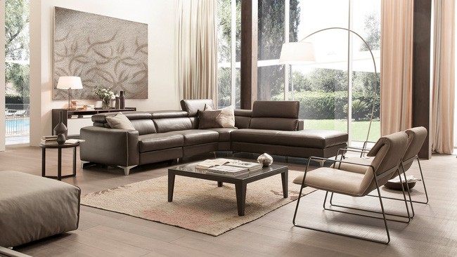 Bộ sofa chữ L sang trọng, hiện đại.
