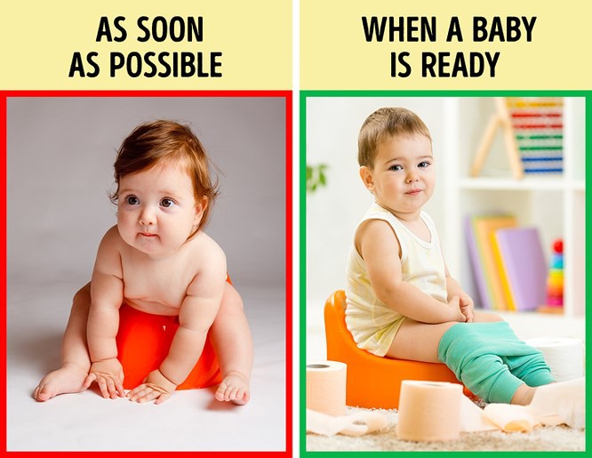 Đừng lo lắng nếu con của bạn không muốn sử dụng nhà vệ sinh bây giờ. Trẻ em có tốc độ phát triển riêng của chúng, do đó, nếu em bé của bạn chưa sẵn sàng, đừng ép buộc chúng. Một số trẻ bắt đầu sử dụng bô sau 1 năm, một số phải 2 tuổi hoặc lớn hơn chút nữa.