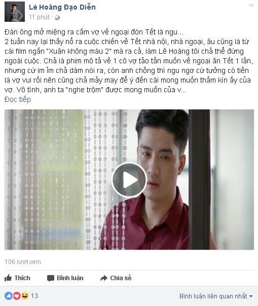 Status “gây bão” của Lê Hoàng về Tết nội - Tết ngoại