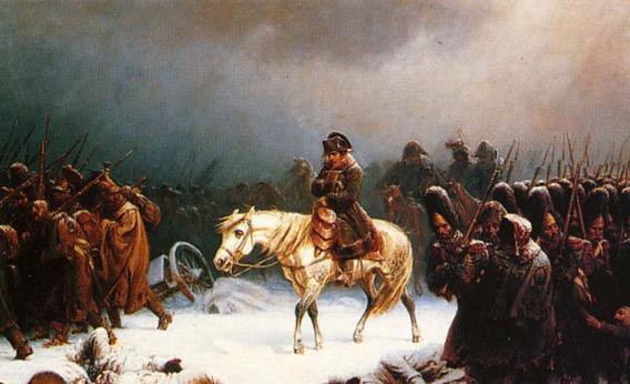 Napoleon cùng đoàn quân Pháp rút khỏi Moscow.
