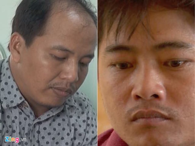 Lâm (trái) và Trường tại cơ quan điều tra. Ảnh: C.A.