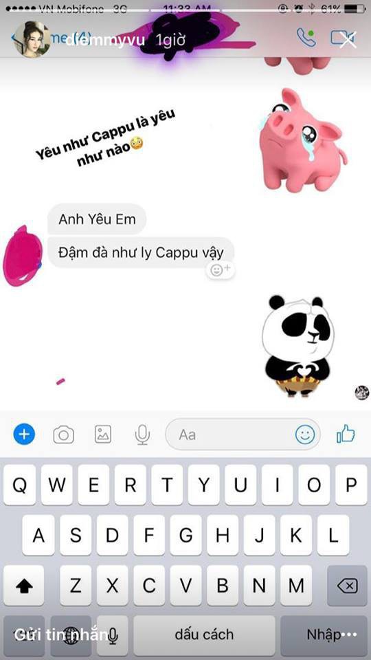 Story instagram của người đẹp cũng đăng tải những dòng tin nhắn vô cùng ngọt ngào của một người bí mật.