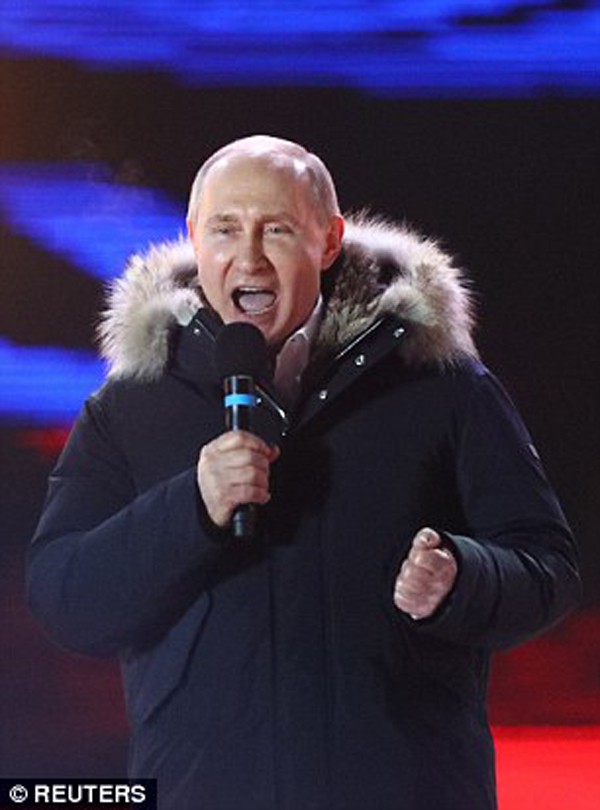 
&Ocirc;ng Putin ph&aacute;t biểu sau khi đắc cử Tổng thống Nga.
