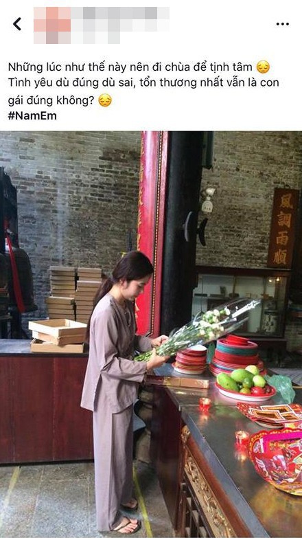 H&igrave;nh ảnh được cho l&agrave; Nam Em xuất hiện giữa t&acirc;m b&atilde;o scandal vừa qua.