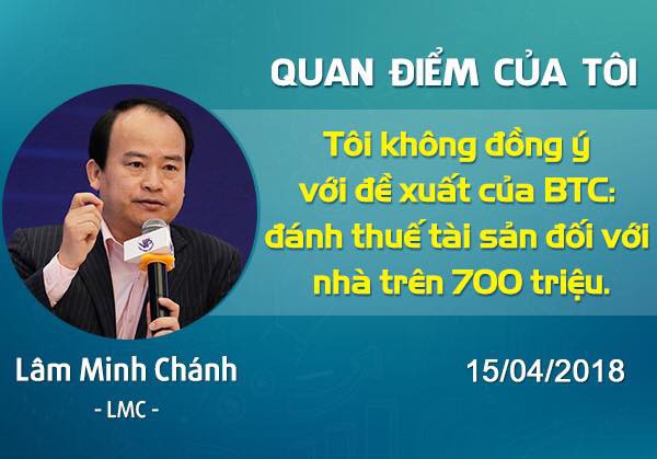 
Doanh nhân Lâm Minh Chánh thể hiện quan điểm trước đề xuất của Bộ Tài chính.
