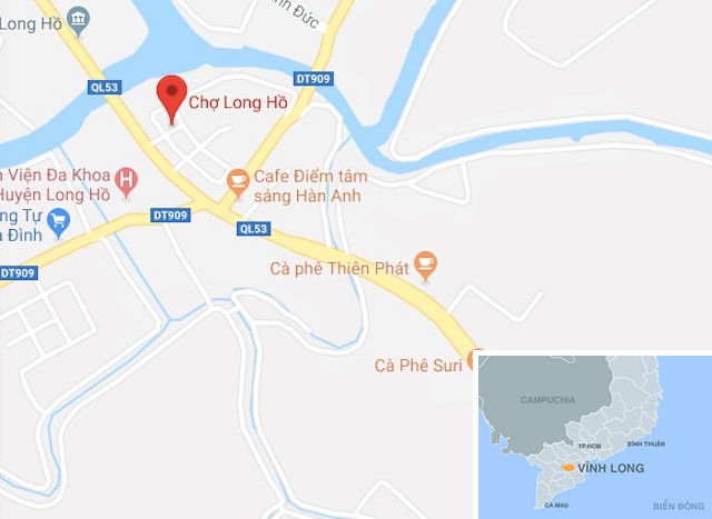 
Chợ Long Hồ (huyện Long Hồ, tỉnh Vĩnh Long). Ảnh: Google Maps. 
