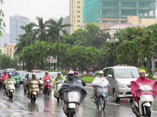 Không khí lạnh sẽ gây mưa dông cho khu vực Hà Nội. Hình minh họa