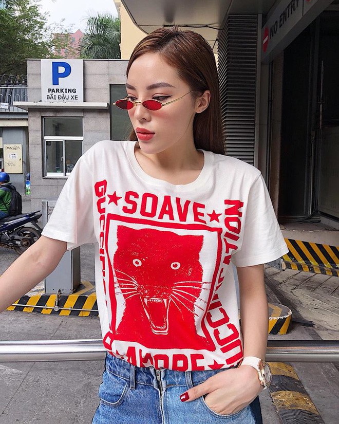 Thương hiệu Kỳ Duyên ưa thích nhất là Gucci. Bởi mới đây, cô chia sẻ hình ảnh street style với trang phục từ-đầu-đến-chân từ thương hiệu nước Ý.