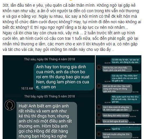 Chia sẻ đầy nước mắt của người phụ nứ 30 tuổi bị gã đàn ông có gia đình lừa tình.