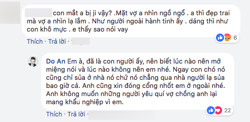 
Đỗ An đáp trả cực gắt để bảo vệ vợ.
