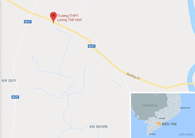 Trường THPT Lương Thế Vinh (Thạnh Phú, Bến Tre). Ảnh: Google Maps. 