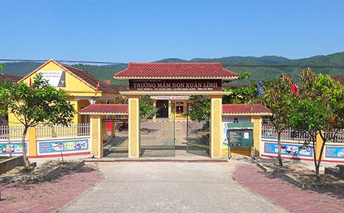 Trường Mầm non Xu&acirc;n Lĩnh, nơi xảy ra sự việc. Ảnh: Đ.H