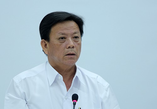  &Ocirc;ng Nguyễn Thanh Xu&acirc;n tại buổi cung cấp th&ocirc;ng tin cho b&aacute;o ch&iacute; chiều 25/5. Ảnh: Nguyễn Đ&ocirc;ng.