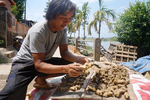 Thợ giỏi Nguyễn Văn Xê đang khơi những chú tò he, kỳ thú nhưng có tiền triệu mỗi tháng.